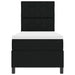 Pat cu arcuri cu headboard Negru 80 x 200 cm țesătură - WALTI WALTI