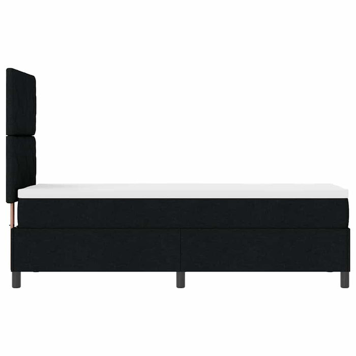 Pat cu arcuri cu headboard Negru 80 x 200 cm țesătură - WALTI WALTI