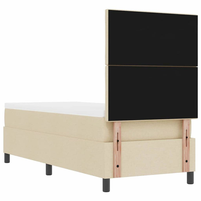 Pat cu arcuri cu headboard Crem 80 x 200 cm țesătură WALTI