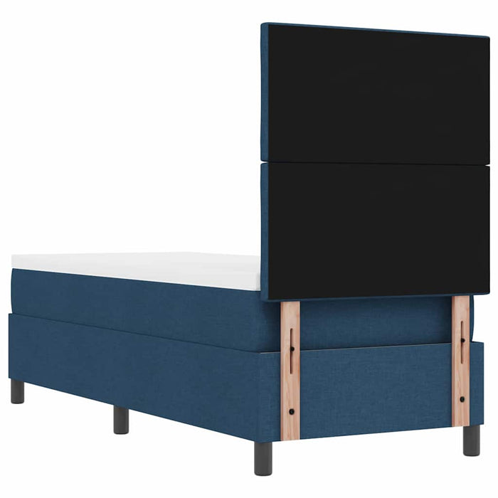 Pat cu arcuri cu headboard albastru 80 x 200 cm țesătură - WALTI WALTI