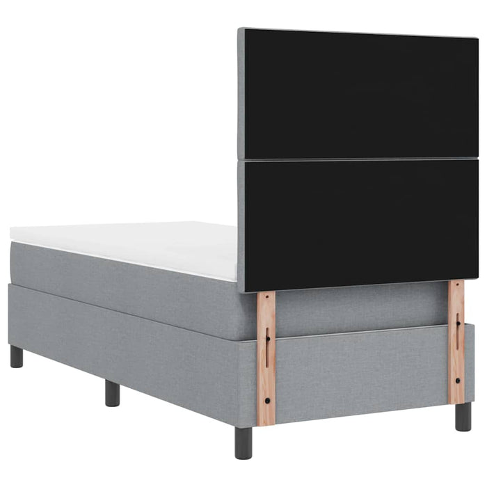 Pat cu arcuri cu headboard Gri deschis 90 x 190 cm țesătură WALTI
