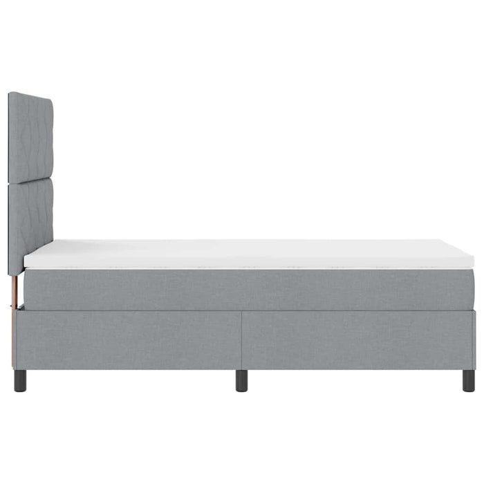 Pat cu arcuri cu headboard Gri deschis 90 x 190 cm țesătură WALTI