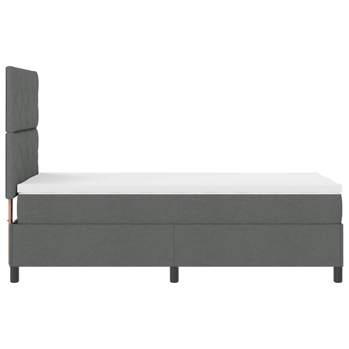 Pat cu arcuri cu headboard Gri închis 90 x 190 cm țesătură - WALTI WALTI
