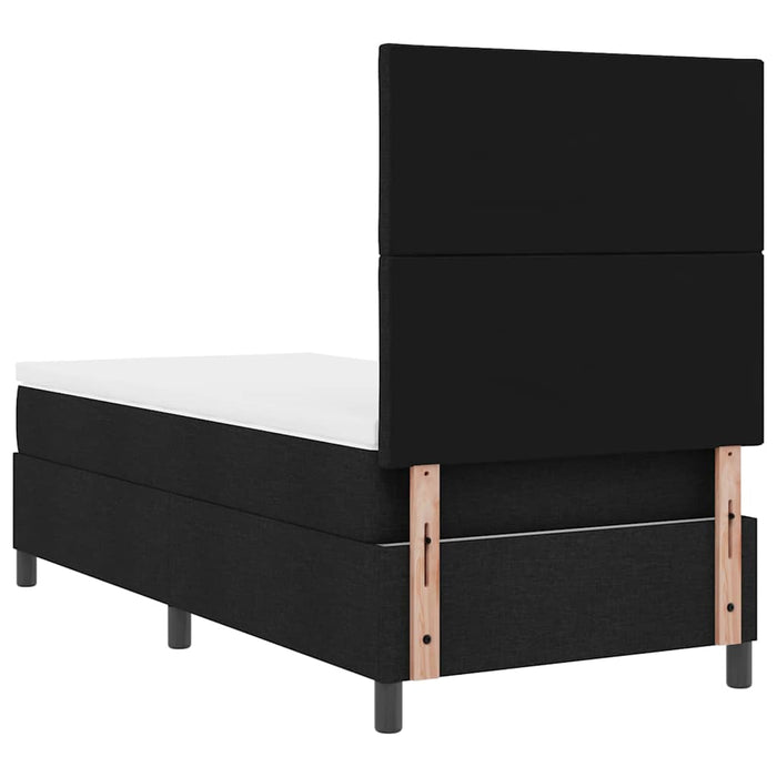 Pat cu arcuri cu headboard Negru 90 x 200 cm țesătură - WALTI WALTI