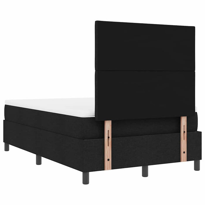 Pat cu arcuri cu saltea Negru 120 x 190 cm țesătură - WALTI WALTI