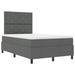 Pat cu arcuri cu headboard Gri închis 120 x 200 cm țesătură - WALTI WALTI