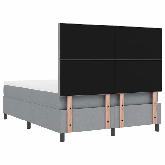 Pat cu arcuri cu headboard Gri deschis 140 x 200 cm țesătură - WALTI WALTI