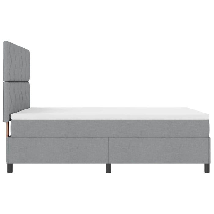 Pat cu arcuri cu headboard Gri deschis 140 x 200 cm țesătură - WALTI WALTI
