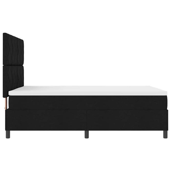 Pat cu arcuri cu headboard Negru 140 x 200 cm țesătură WALTI