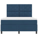 Pat cu arcuri cu headboard albastru 140 x 200 cm țesătură - WALTI WALTI