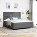 Pat cu arcuri cu headboard Gri închis 180 x 200 cm țesătură - WALTI WALTI