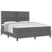 Pat cu arcuri cu headboard Gri închis 180 x 200 cm țesătură - WALTI WALTI