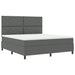 Pat cu arcuri cu headboard Gri închis 180 x 200 cm țesătură - WALTI WALTI