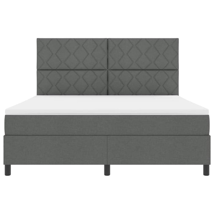Pat cu arcuri cu headboard Gri închis 180 x 200 cm țesătură - WALTI WALTI