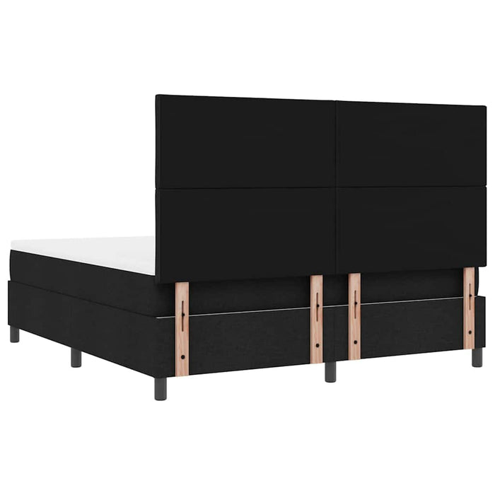 Pat cu arcuri cu headboard Negru 180 x 200 cm țesătură WALTI