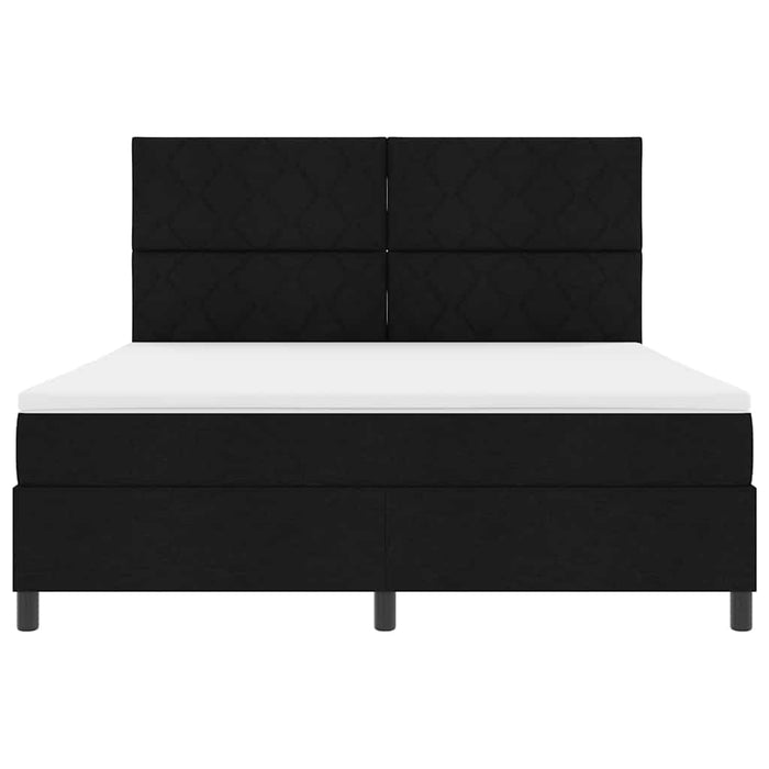 Pat cu arcuri cu headboard Negru 180 x 200 cm țesătură WALTI