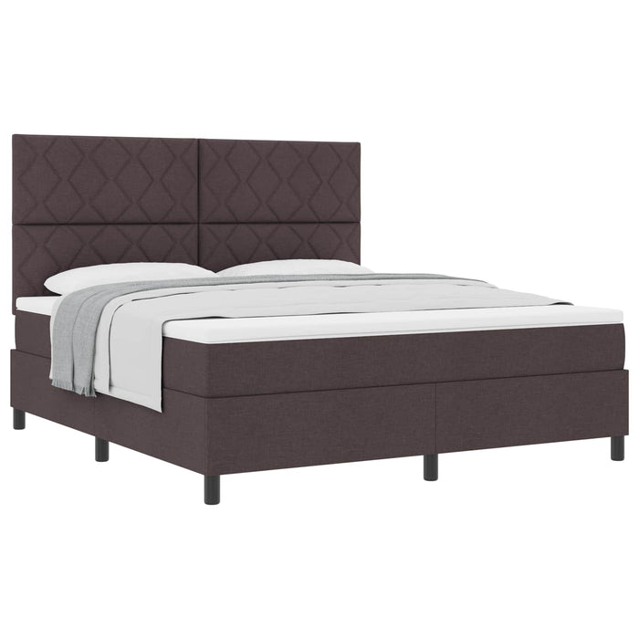 Pat cu arcuri cu headboard Maro închis 180 x 200 cm țesătură WALTI