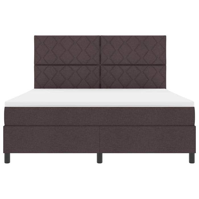 Pat cu arcuri cu headboard Maro închis 180 x 200 cm țesătură WALTI