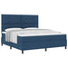 Pat cu arcuri cu headboard albastru 180 x 200 cm țesătură - WALTI WALTI