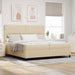 Pat cu arcuri cu saltea cu headboard Crem 200 x 200 cm țesătură - WALTI WALTI