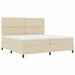 Pat cu arcuri cu saltea cu headboard Crem 200 x 200 cm țesătură - WALTI WALTI