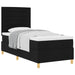 Pat cu arcuri cu saltea cu headboard Negru 80 x 200 cm țesătură - WALTI WALTI