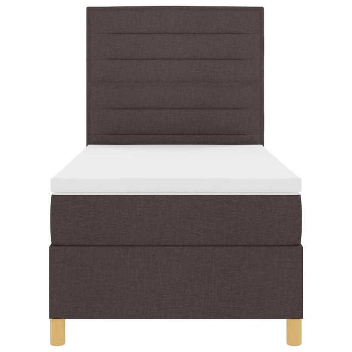 Pat cu arcuri cu saltea Maro închis 100 x 200 cm țesătură - WALTI WALTI