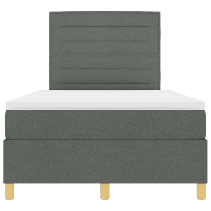 Pat cu arcuri cu saltea Gri închis 120 x 190 cm țesătură - WALTI WALTI