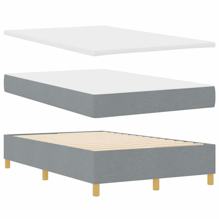 Pat cu arcuri cu saltea Gri deschis 120 x 200 cm țesătură - WALTI WALTI