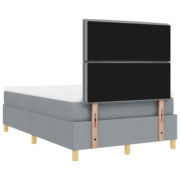 Pat cu arcuri cu saltea Gri deschis 120 x 200 cm țesătură - WALTI WALTI