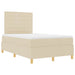 Pat cu arcuri cu saltea cu headboard Crem 120 x 200 cm țesătură - WALTI WALTI