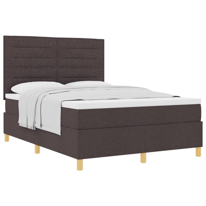 Pat cu arcuri cu saltea Maro închis 140 x 200 cm țesătură WALTI