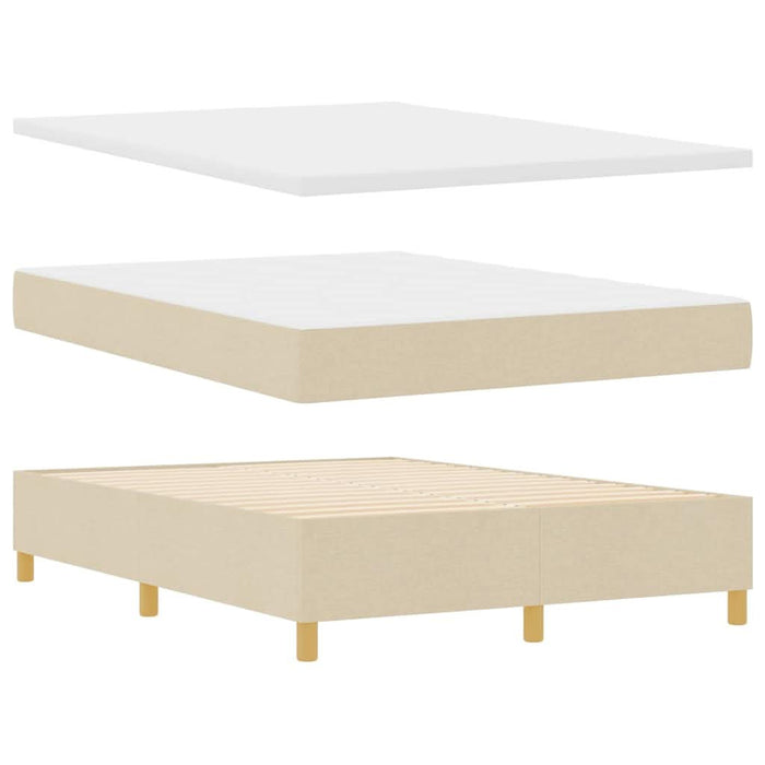 Pat cu arcuri cu saltea cu headboard Crem 140 x 200 cm țesătură - WALTI WALTI