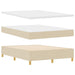 Pat cu arcuri cu saltea cu headboard Crem 140 x 200 cm țesătură - WALTI WALTI