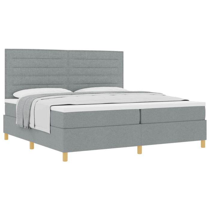 Pat cu arcuri cu saltea Gri deschis 200 x 200 cm țesătură - WALTI WALTI