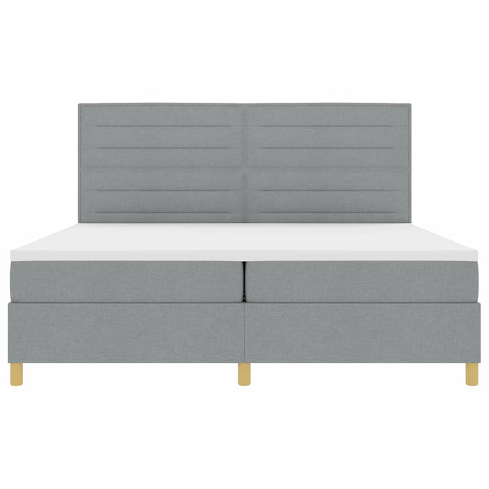 Pat cu arcuri cu saltea Gri deschis 200 x 200 cm țesătură - WALTI WALTI