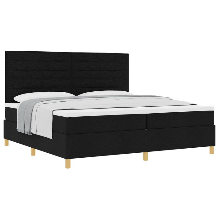 Pat cu arcuri cu saltea Negru 200 x 200 cm țesătură - WALTI WALTI