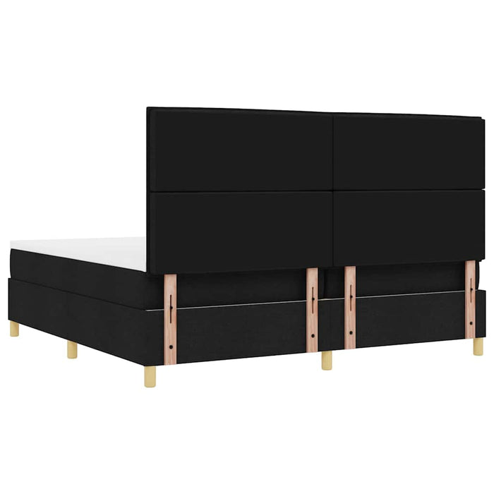 Pat cu arcuri cu saltea Negru 200 x 200 cm țesătură - WALTI WALTI