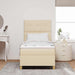 Pat cu arcuri cu saltea cu headboard Crem 80 x 200 cm țesătură - WALTI WALTI