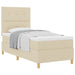 Pat cu arcuri cu saltea cu headboard Crem 90 x 200 cm țesătură - WALTI WALTI