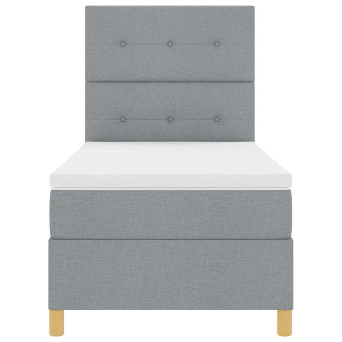 Pat cu arcuri cu headboard Gri deschis 100 x 200 cm țesătură WALTI
