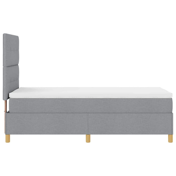 Pat cu arcuri cu headboard Gri deschis 100 x 200 cm țesătură WALTI
