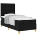 Pat cu arcuri cu headboard Negru 100 x 200 cm țesătură - WALTI WALTI