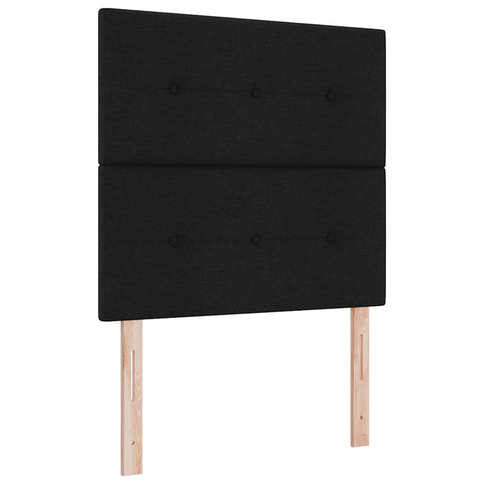 Pat cu arcuri cu headboard Negru 100 x 200 cm țesătură - WALTI WALTI