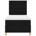 Pat cu arcuri cu headboard Negru 100 x 200 cm țesătură - WALTI WALTI