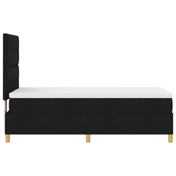 Pat cu arcuri cu headboard Negru 100 x 200 cm țesătură - WALTI WALTI