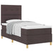 Pat cu arcuri cu headboard Maro închis 100 x 200 cm țesătură - WALTI WALTI