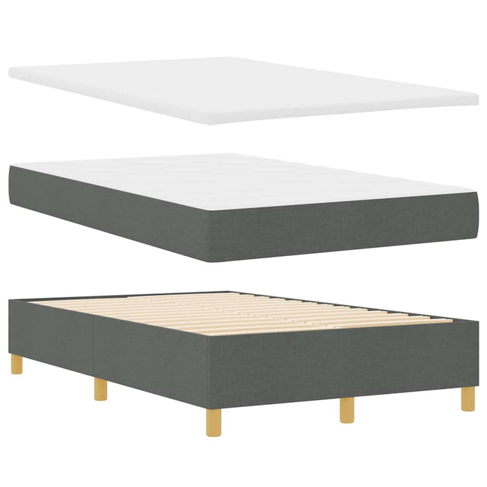 Pat cu arcuri cu headboard Gri închis 120 x 190 cm țesătură WALTI
