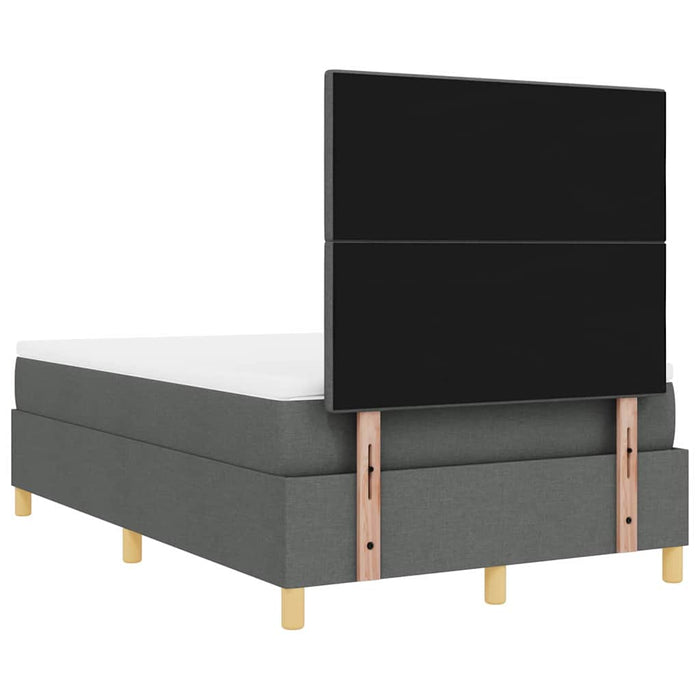 Pat cu arcuri cu headboard Gri închis 120 x 190 cm țesătură WALTI