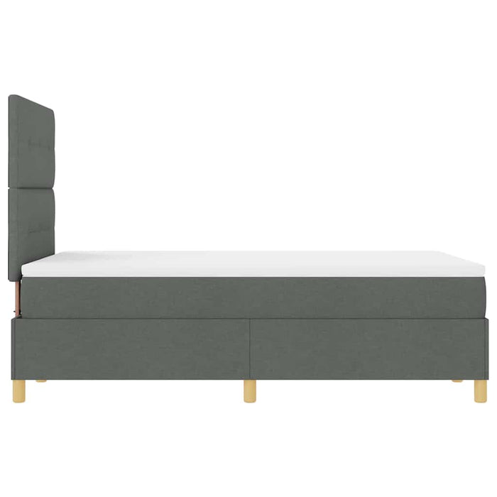 Pat cu arcuri cu headboard Gri închis 120 x 190 cm țesătură WALTI